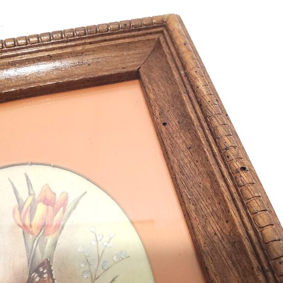 Vtg Kay Lamb Shannon Wood Framed Butterfly Print Entomology Art 9" x 7" - Picture 9 of 11